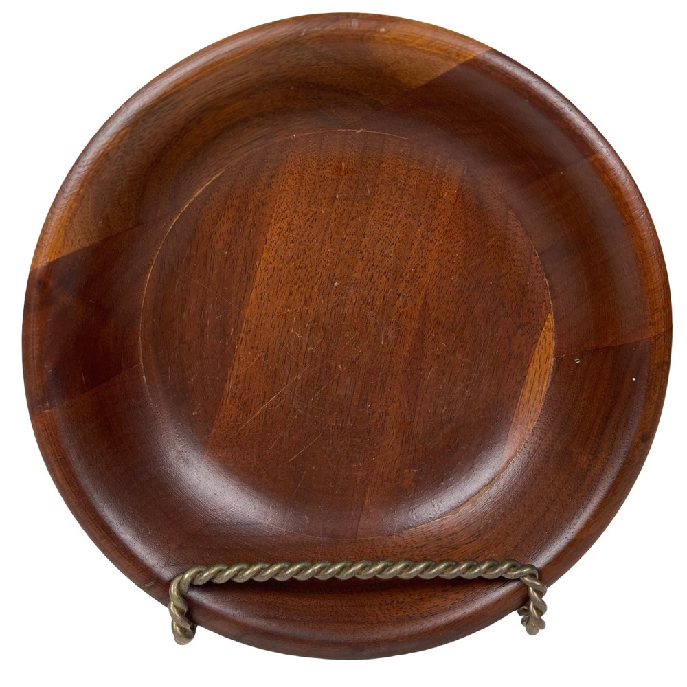 Vermillion Real Walnut Wood Trinket Bowl Brown Mid Century Modern MCM Decor